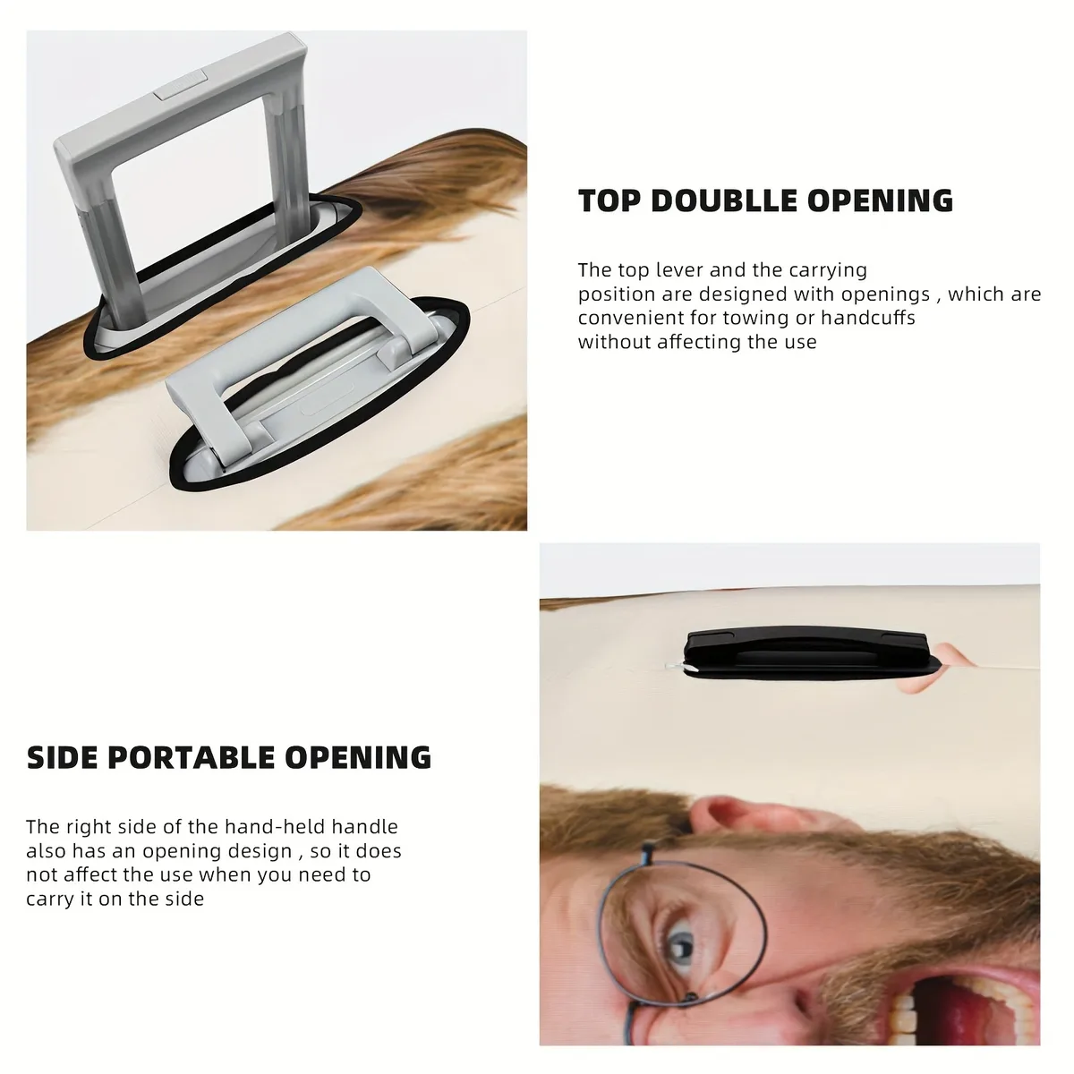 housses de bagages personnalisées - personnalisez avec vos photos ou texte, impression recto-verso, polyester extensible, lavables, pour bagages de voyage