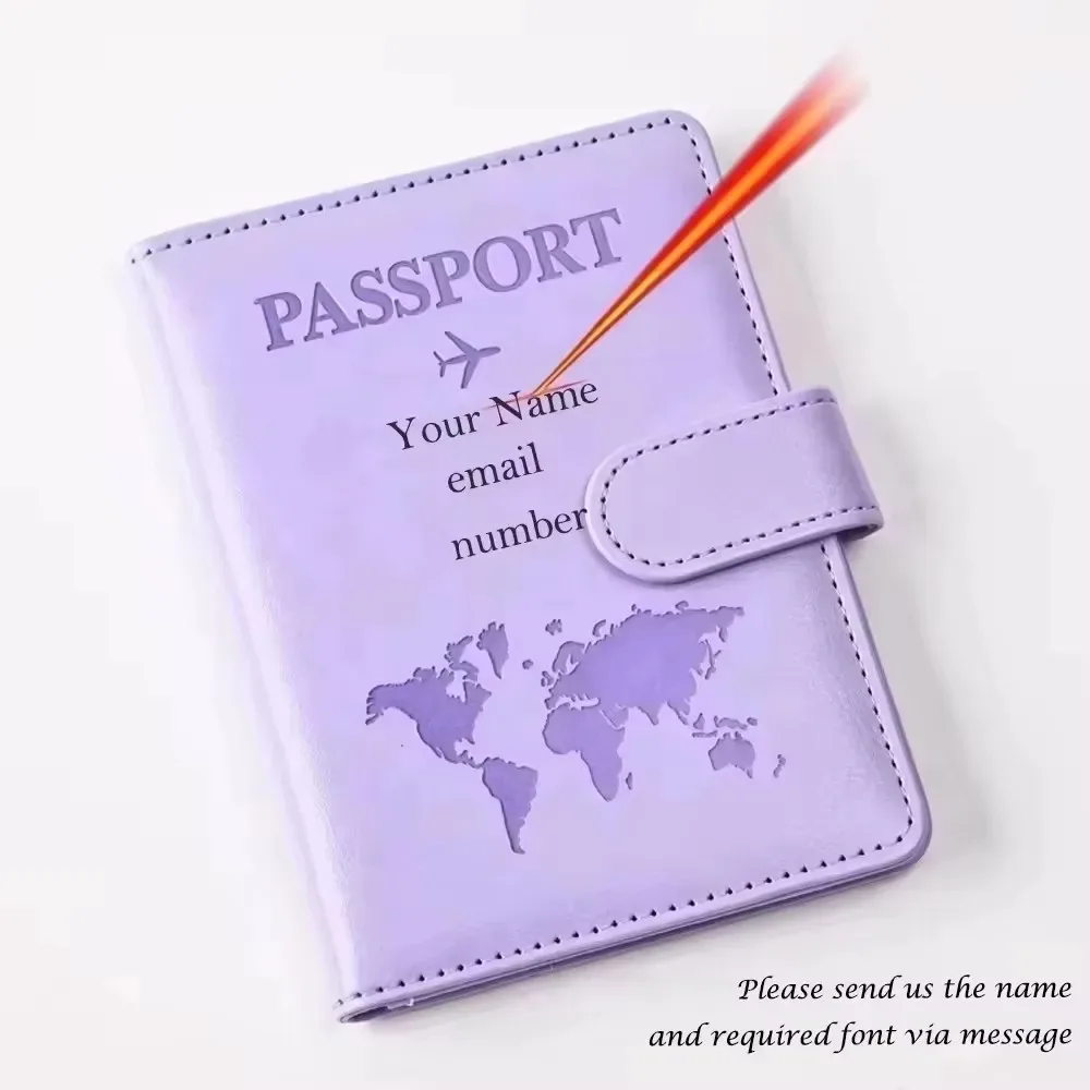 protège-passeport personnalisé avec nom pour couples, étui en cuir pu pour passeport, cartes d'identité et bancaires, accessoires de voyage, porte-passeport sur mesure, cadeau de voyage, organiseur de documents