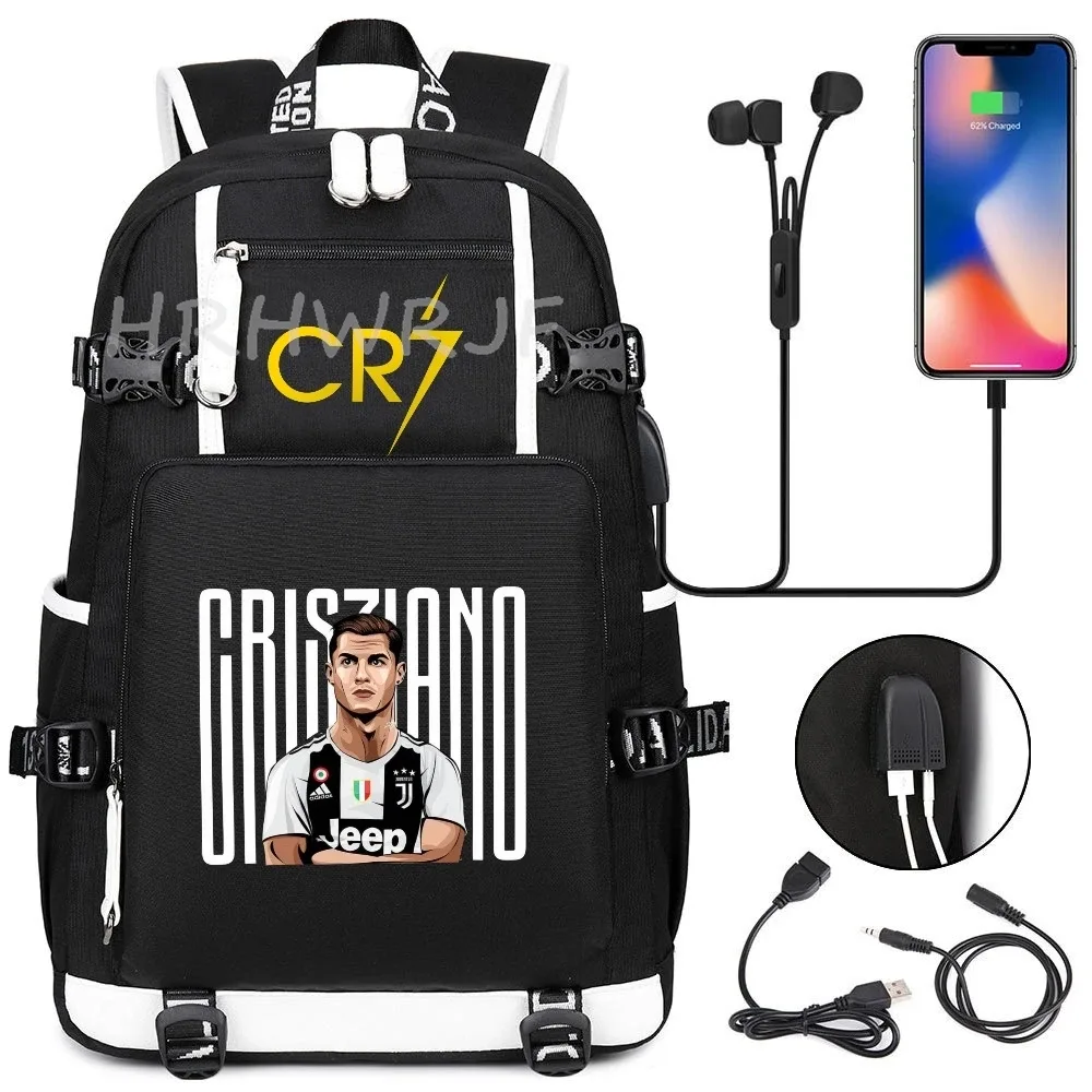 sac à dos d'étudiant cr7 football star, sac à dos camouflage à double bandoulière, sac à dos décontracté pour voyage et randonnée, sac à dos pour adolescents avec capacité pour ordinateur portable, mochilas