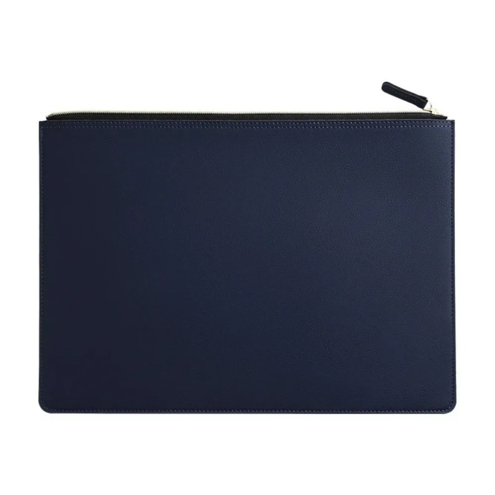 porte-documents a4 en cuir pu, imperméable, grande capacité, sac à fermeture éclair, classeur de haute qualité, clip de rangement pour documents, conférence