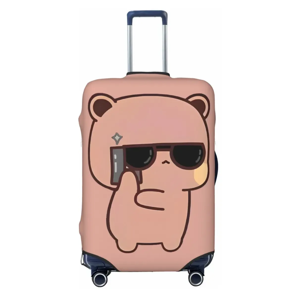 housse de valise peach and goma bubu dudu, motif ours mignon, pour voyage en avion, protection pratique pour bagages