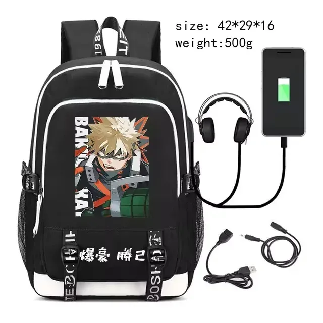 sac à dos de cosplay my hero academia anime, sac d'école pour étudiants, sac à dos de dessin animé, sac à dos pour ordinateur portable, sac à dos de voyage, cadeaux pour enfants en plein air