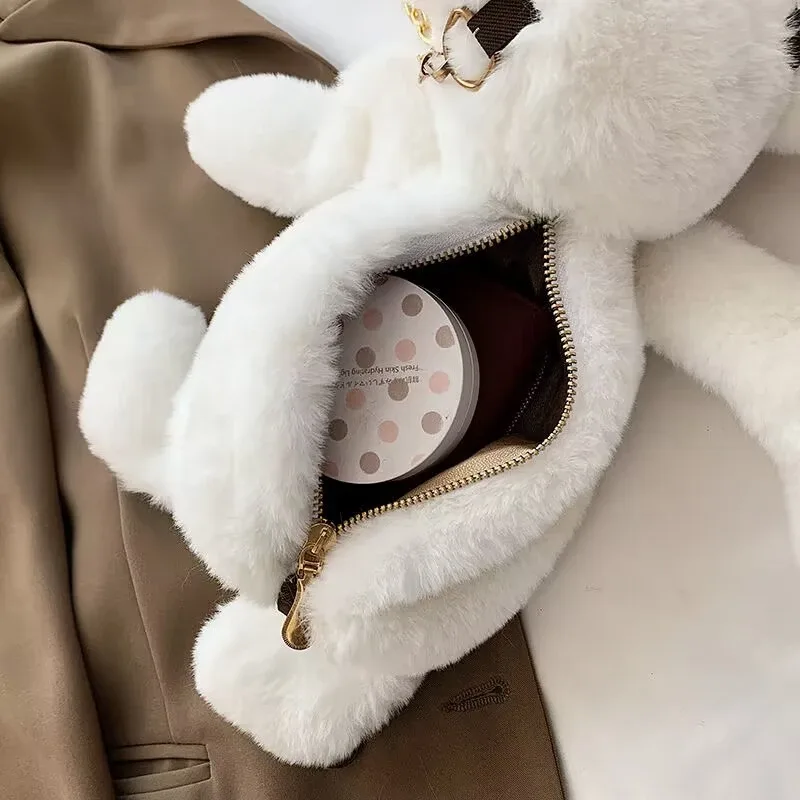 sac à dos de poupée en peluche, mignon sac à bandoulière en chaîne pour fille, sacoche à épaule simple douce, sac à dos de voyage