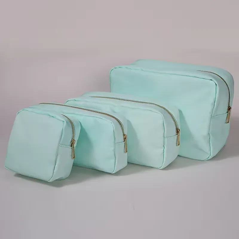 trousse de maquillage en nylon personnalisée avec fermeture éclair, sacs de voyage, trousse de toilette étanche, trousse de maquillage en poudres, 17 couleurs, s, m, l, xl