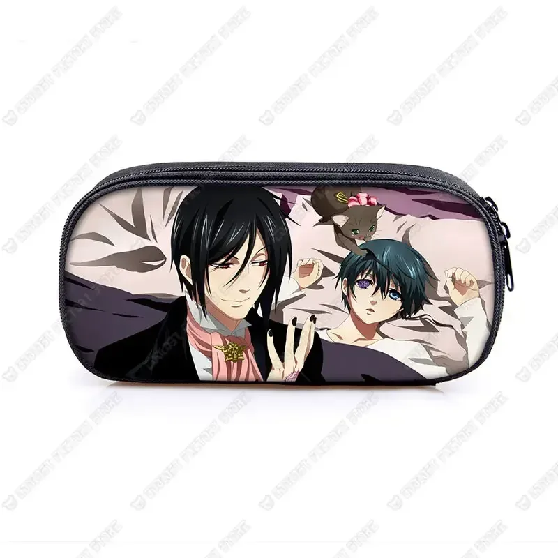trousse à cosmétiques anime black butler, sac à crayons, sacs de papeterie pour garçons et filles, porte-crayons pour enfants, fournitures scolaires