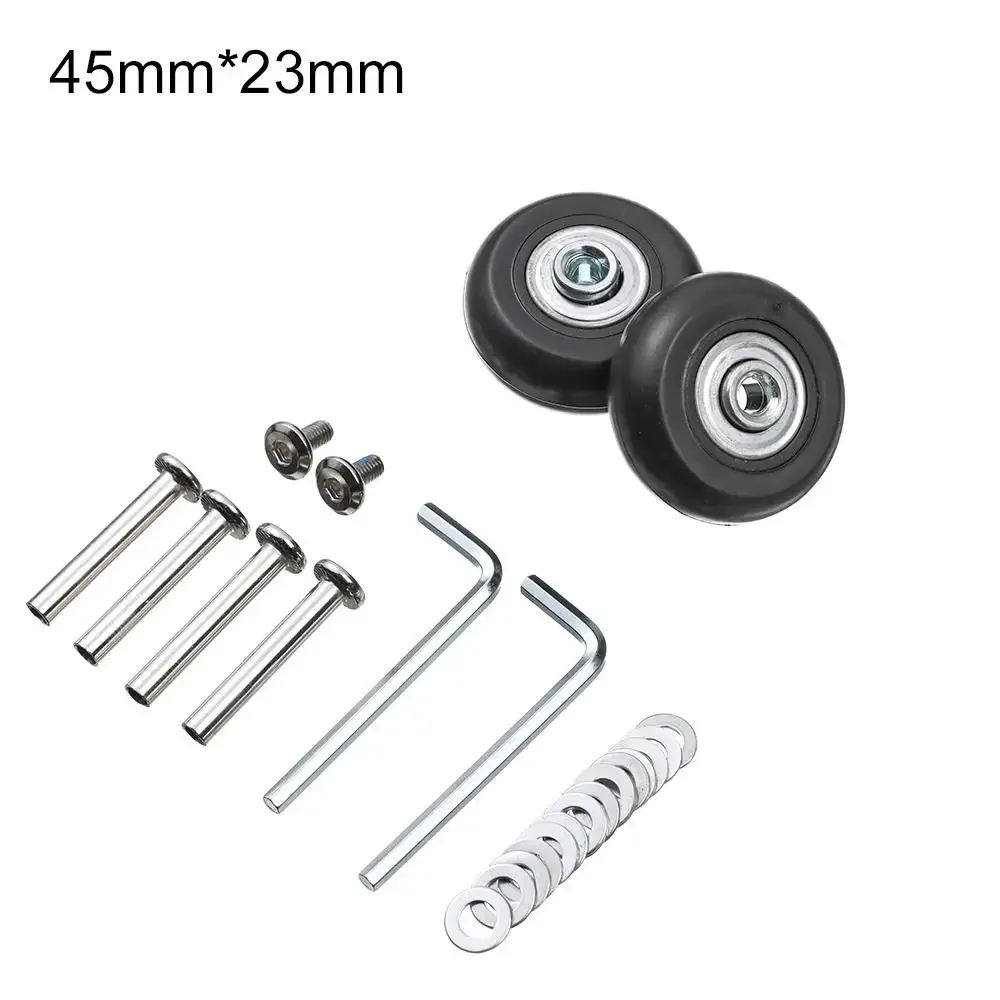 roues de remplacement universelles, pièces de valise, essieux de remplacement durables, kit d'outils de réparation de roulettes, roulette silencieuse avec vis, 2 pièces