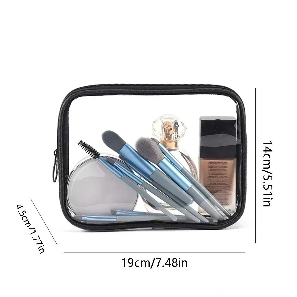 trousse de toilette décontractée et simple pour femme, sac de voyage à fermeture éclair, sac de rangement pour salle de bain, trousse de maquillage transparente.