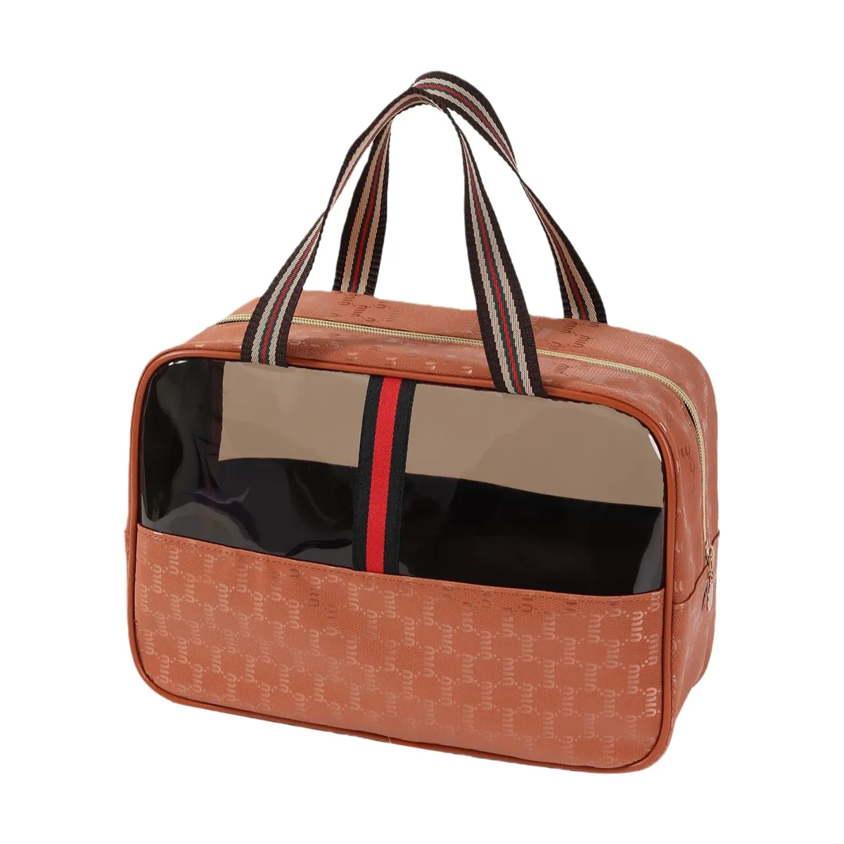 nouvelle trousse de maquillage en cuir de haute qualité, grande capacité, sac à main portable, trousse de toilette étanche pour salle de bain, doublure en polyester durable
