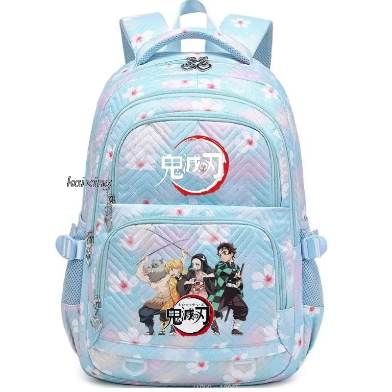sac à dos décontracté imprimé demon slayer nezuko kamado, tendance, pour étudiants (collège, lycée), garçons, filles, sac de voyage pour ordinateur portable, pour femmes, idéal pour l'extérieur