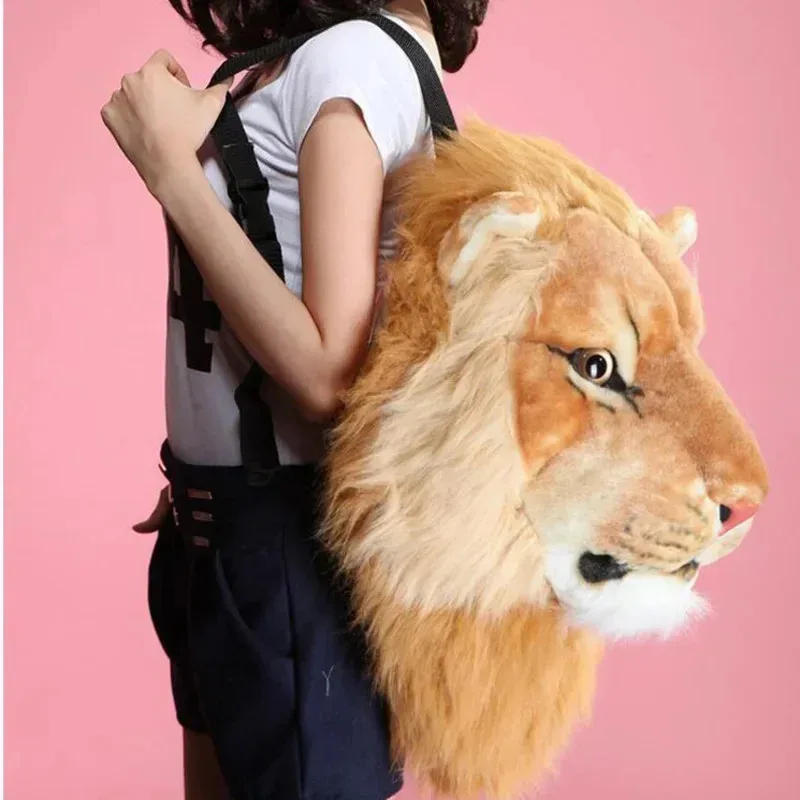 gd tiger head sac à bandoulière 2025 lion sac à dos street trend personnalité drôle star même grande capacité couple sac de voyage unisexe