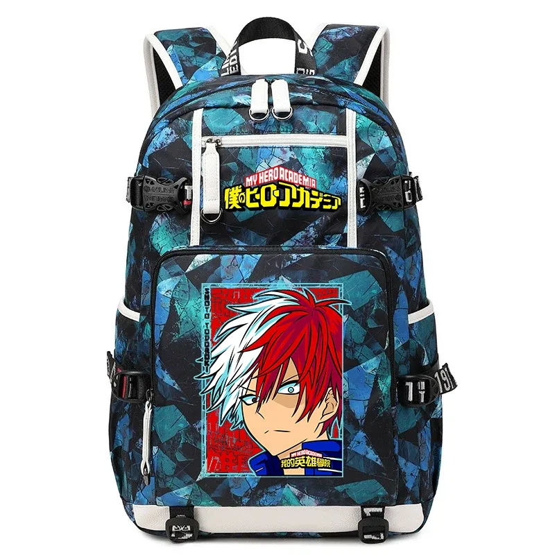 sac à dos d'école imprimé my hero academia, grande capacité, sac à dos décontracté pour garçons et filles, sac à livres de voyage pour enfants