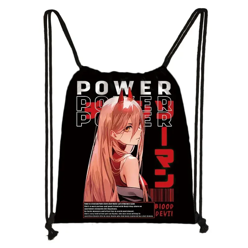 sac à dos de voyage avec tronçonneuse pour homme et femme, imprimé de proximité, denji pochita makima manga harajuku