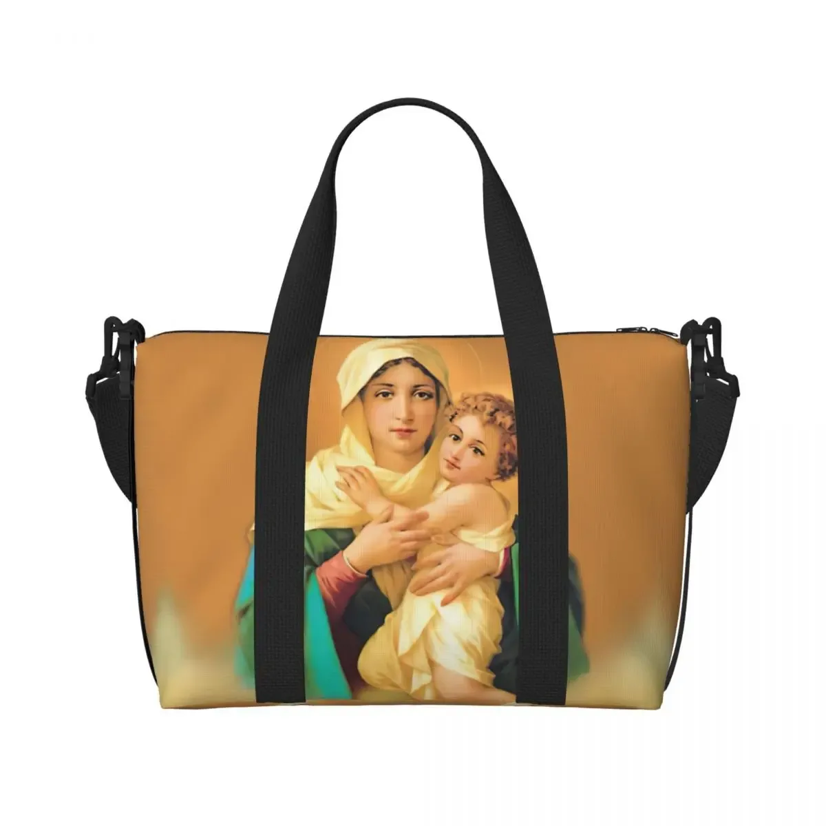sac fourre-tout personnalisé vierge marie d'élissa upe pour femme, grande capacité, saint catholique du mexique, sacs de voyage pour salle de sport de plage