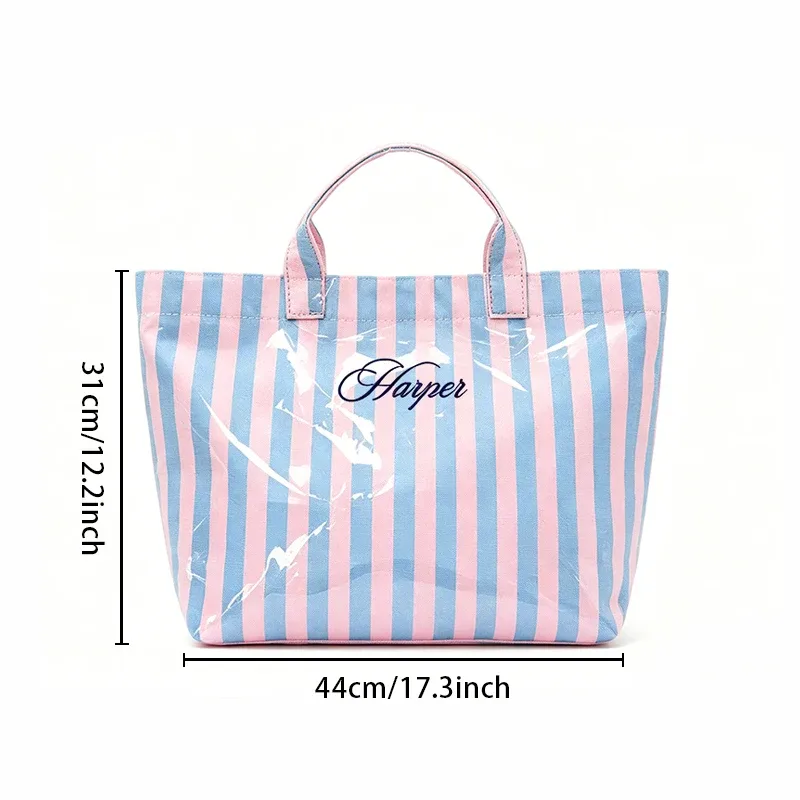 sac fourre-tout rayé personnalisé 1 pièce, sac de plage sur mesure, sac de voyage étanche, cadeau pour demoiselle d'honneur, cadeaux pour enterrements de vie de jeune fille, cadeau de mariage