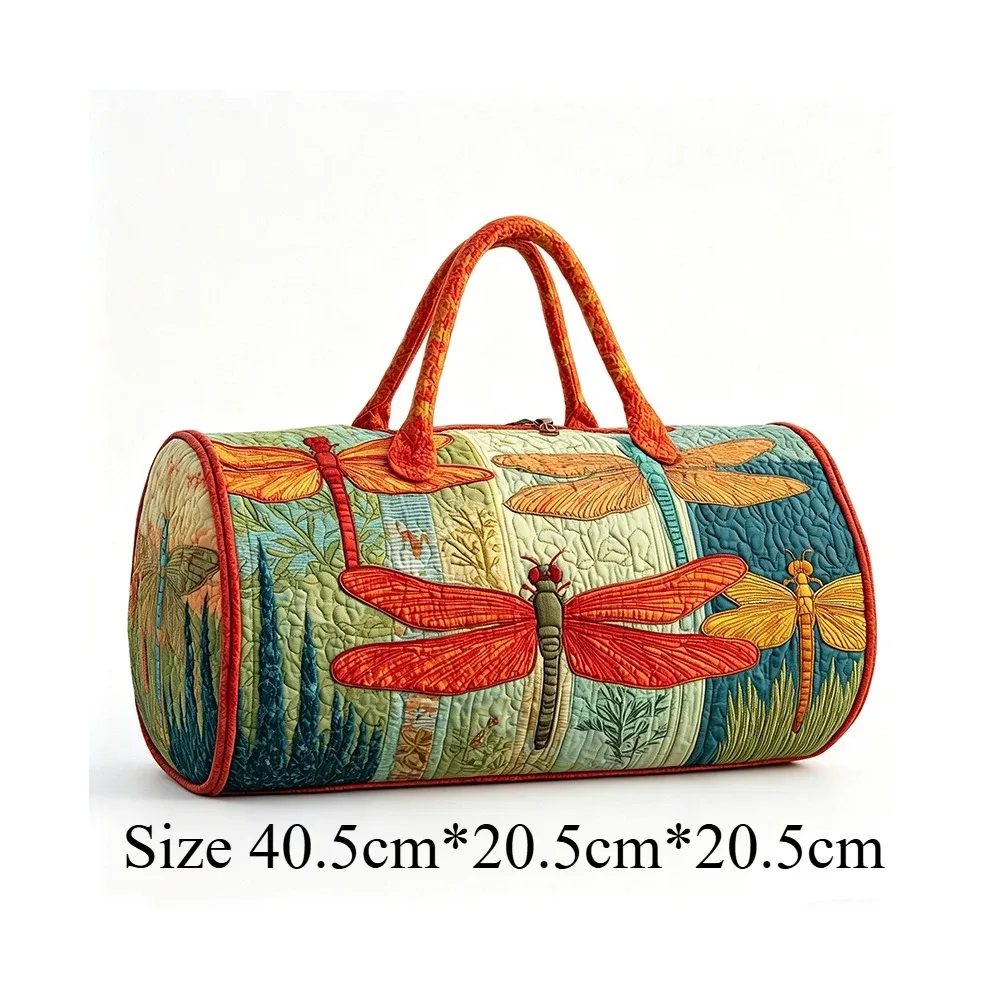 sac de voyage matelassé 3d dragonfly pour femme, sac de week-end, sac de sport, sac de transport artistique, bagage à main, article personnel