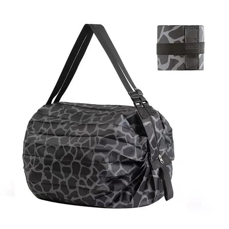 sac fourre-tout en nylon camouflage grande capacité pliable avec poignée pour le shopping et l'organisation