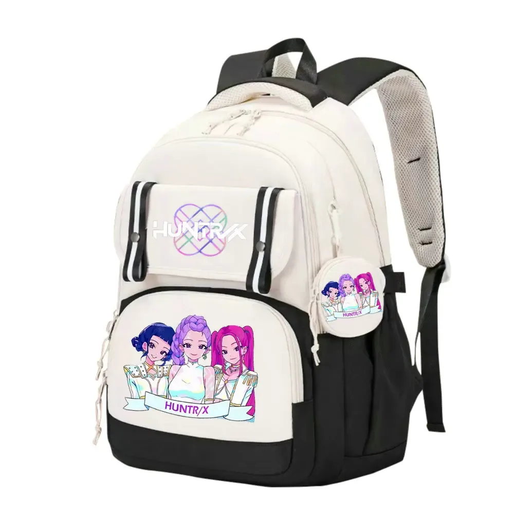 sac d'école kpop demon hunters pour enfants, grande capacité, sac à dos d'étudiant de haute qualité, imprimé avec des personnages de dessins animés mignons, sac à dos de voyage