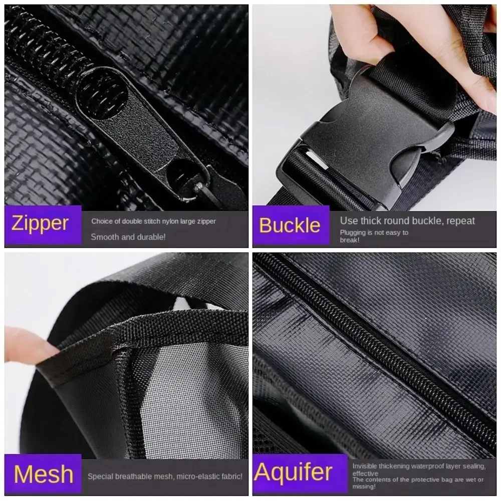 sac de rangement pour pinceaux cosmétiques de grande capacité, couleur noire, résistant à l'usure, sac pour coiffeur, organisateur de pinceaux de maquillage respirant et décontracté