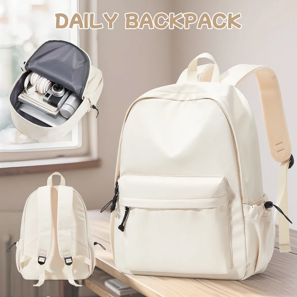 sac à dos d'école pour fille, sac à dos esthétique pour femme, joli sac à livres preppy college, sac à dos léger décontracté pour ordinateur portable, antivol