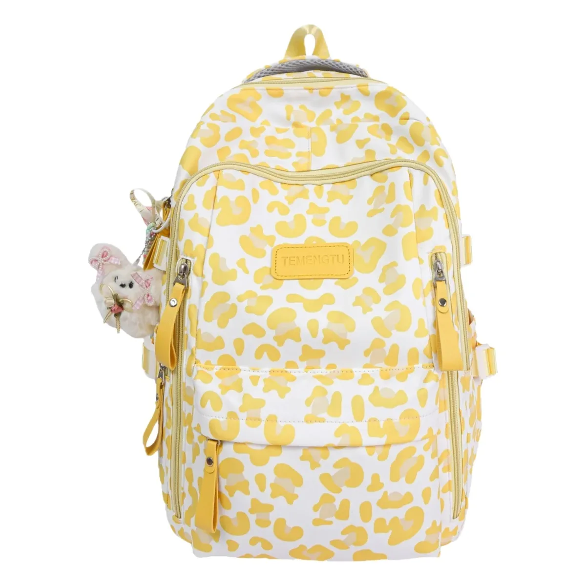 nouveau sac à dos double épaule style harajuku imprimé vache et léopard, léger, pour les élèves du collège et du lycée