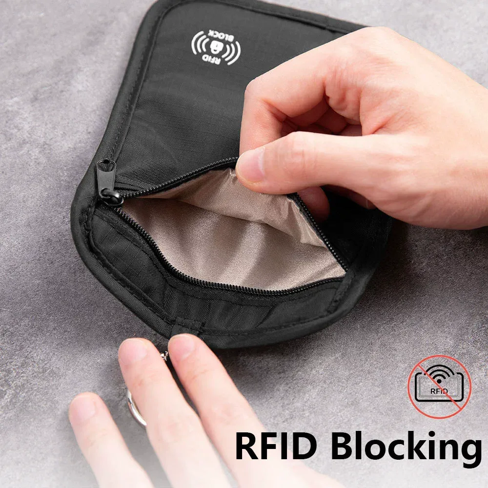 portefeuille de voyage pour passeport avec blocage rfid, étui porte-cartes étanche, sac de rangement pour passeport et cartes avec crochet de verrouillage