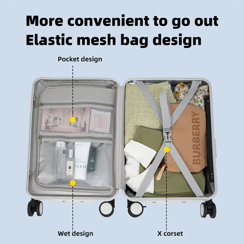 sushimu bagages pour enfants avec cadre en alliage d'aluminium valise de voyage valise de 20 pouces serrure à mot de passe tsa