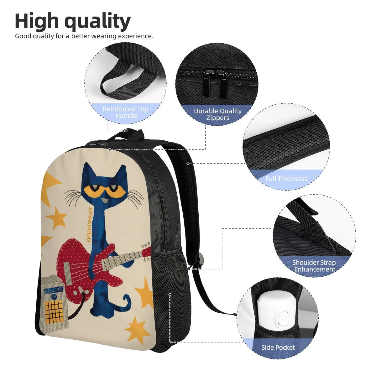 pete the cat sac à dos pour enfants, pour filles et garçons, sacs à dos mignons pour enfants d'âge préscolaire