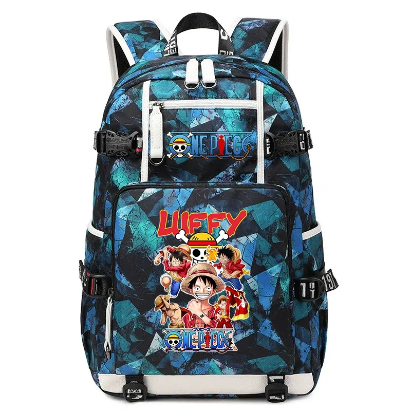 sac à dos d'école décontracté imprimé anime luffy, grande capacité, sac à livres pour garçons et filles, voyage, sport