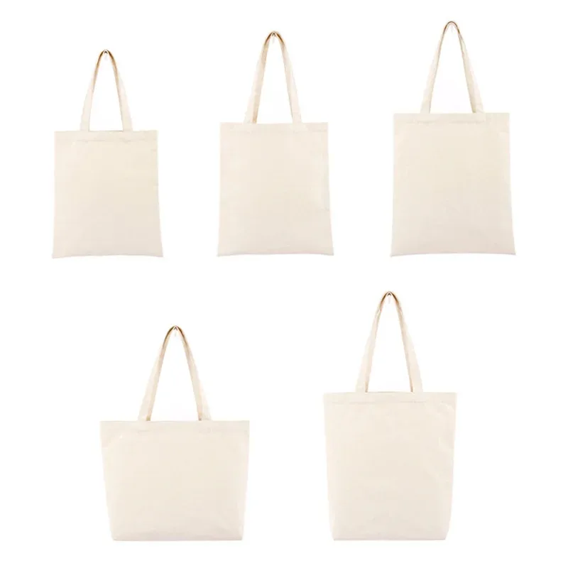 Sac de courses réutilisable grande capacité pliant blanc sacs fourre-tout écologiques pliable toile épicerie sac à main pour femme sac à bandoulière