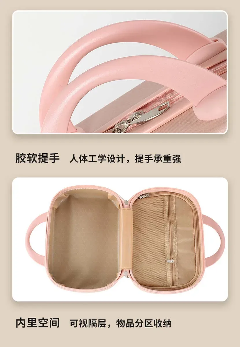 bagage à main contrasté de couleur, petite trousse de maquillage pour femmes, pratique, étui de mot de passe de voyage de 14 pouces, mini sac de rangement léger
