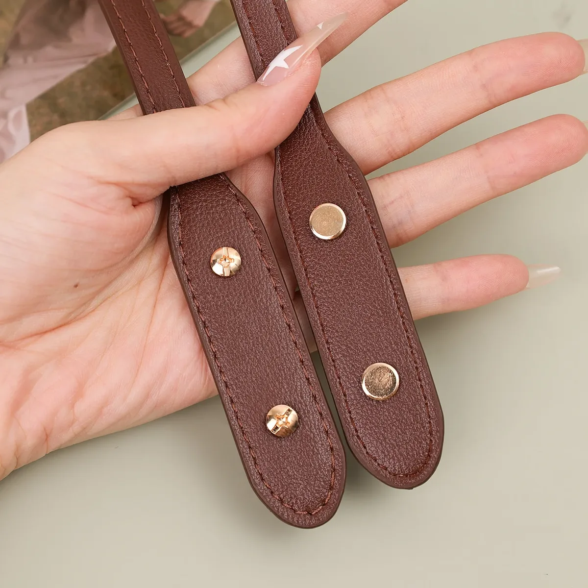 sangles de sac en cuir pu 73cm, 2 pièces, avec rivets, sangle de poignée détachable, sangles de sac à bandoulière de remplacement, accessoires de marquage de sac à faire soi-même