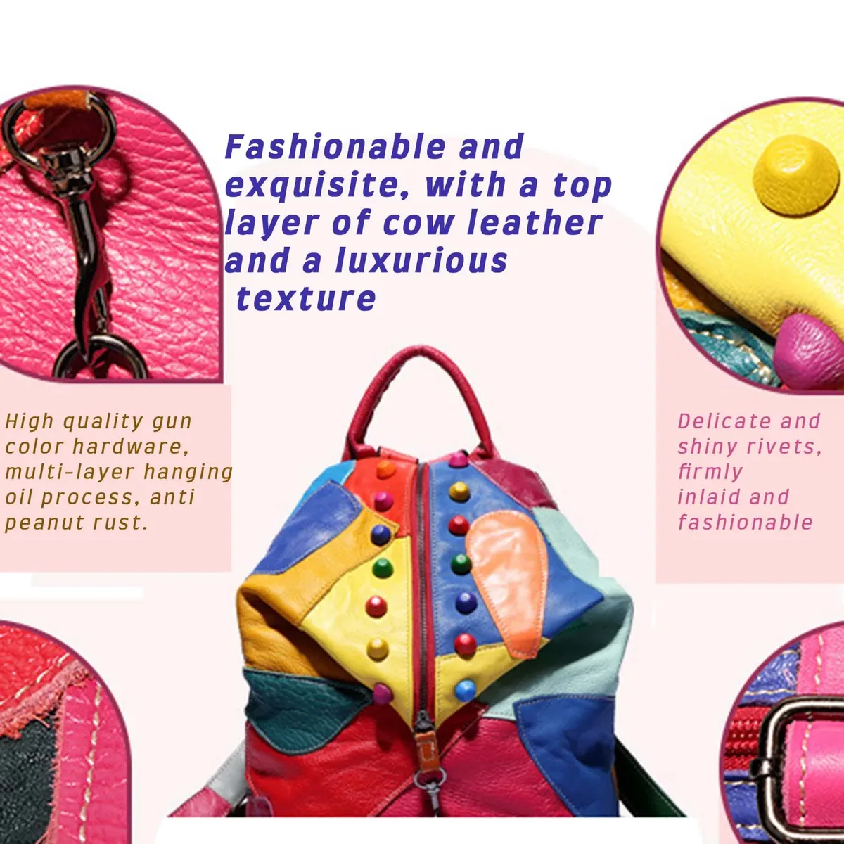 mn stitching-sac à dos risale en cuir, résistant à l'usure, étanche, pour 03/work, voyage, fête