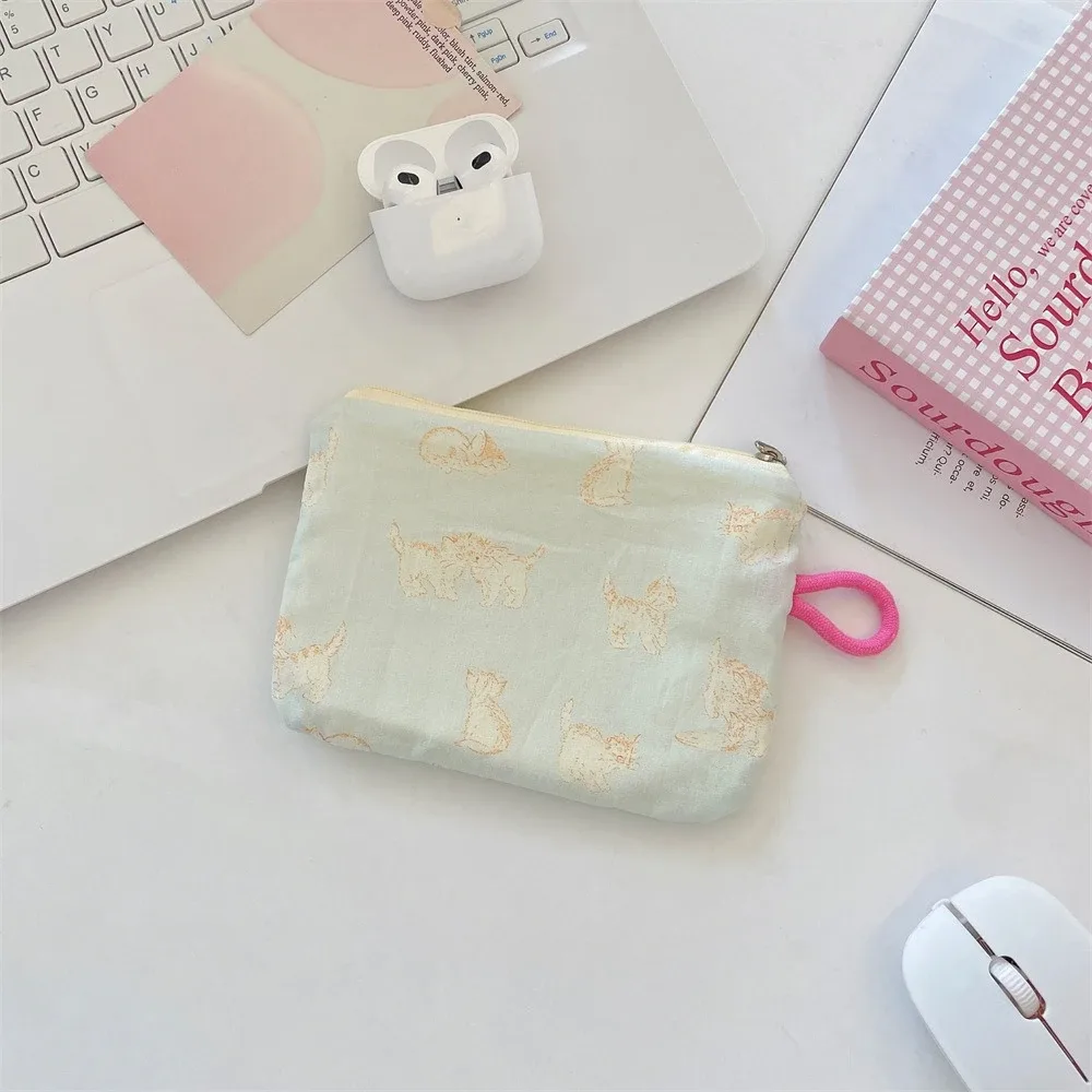 nouveau imprimé mini maquillage rouge à lèvres pochette de rangement porte-monnaie sac de carte mignon femmes cosmétique organisateur sac portable petit sac de rangement