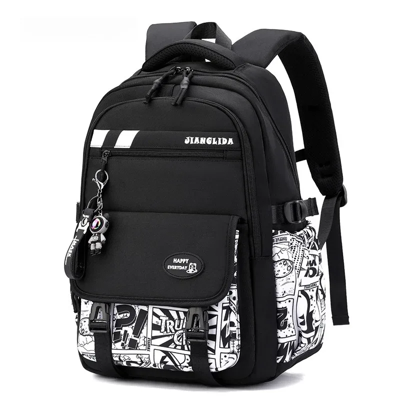 sac à dos de voyage léger grande capacité pour enfants, adolescents et collégiens, noir