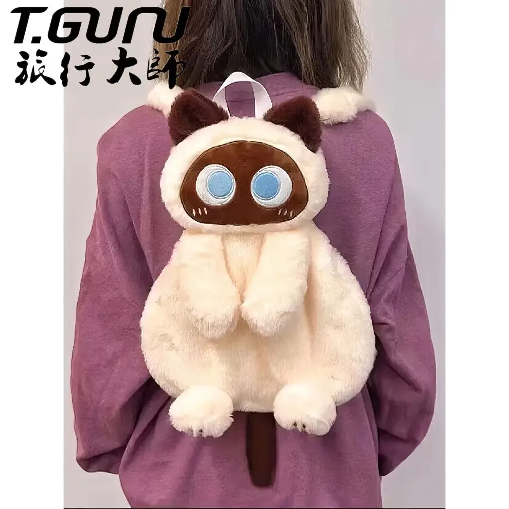 sac à dos en fourrure de chat pour filles, sac à dos mignon, petit sac frais pour femmes, mode coréenne douce, automne et hiver