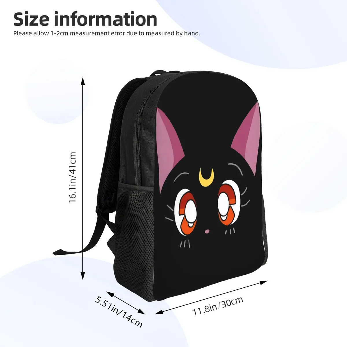 sac à dos pour ordinateur portable luna cat face, nouvelle collection scolaire, sailor moon, pour adolescents, 1 pièce
