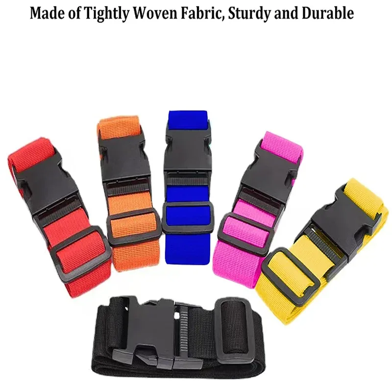 sangles de bagages de forme droite pour valise, ceinture de bagage en polyester avec boucle à dégagement réglable, accessoire de voyage