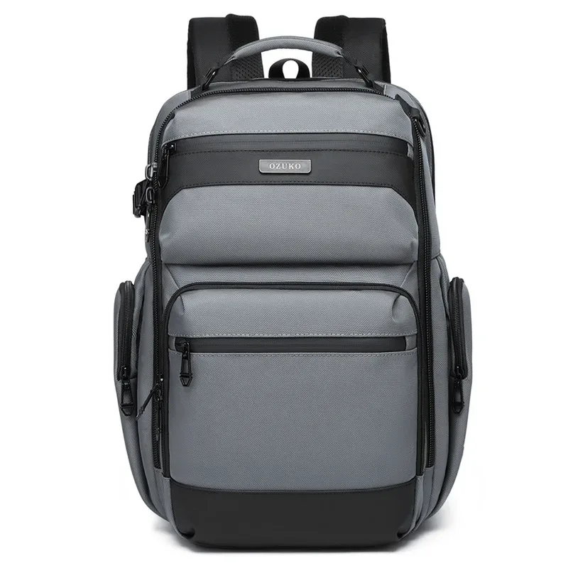 ozuko – sac à dos étanche multifonctionnel pour hommes, sac à dos pour ordinateur portable 15.617.3 pouces, grande capacité, sac d'extérieur pour les déplacements domicile-travail