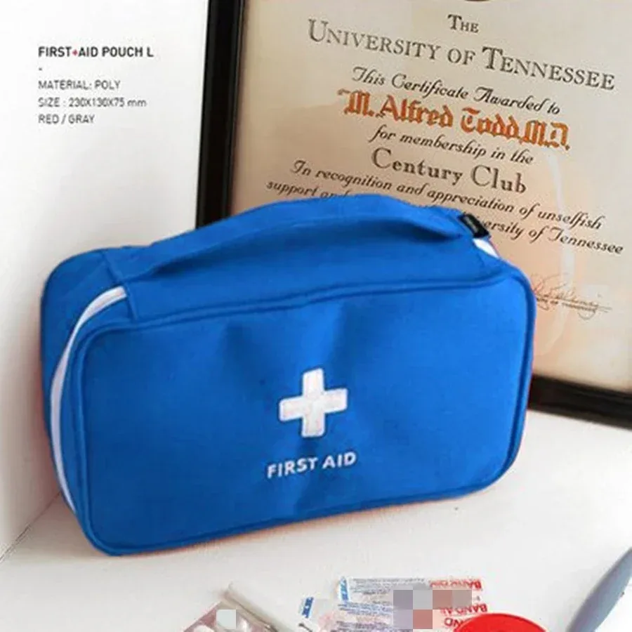 trousse de premiers secours en tissu oxford, portable, pour voyage, trousse d'urgence, sac de transport, sac médical d'extérieur, étui de rangement, rouge