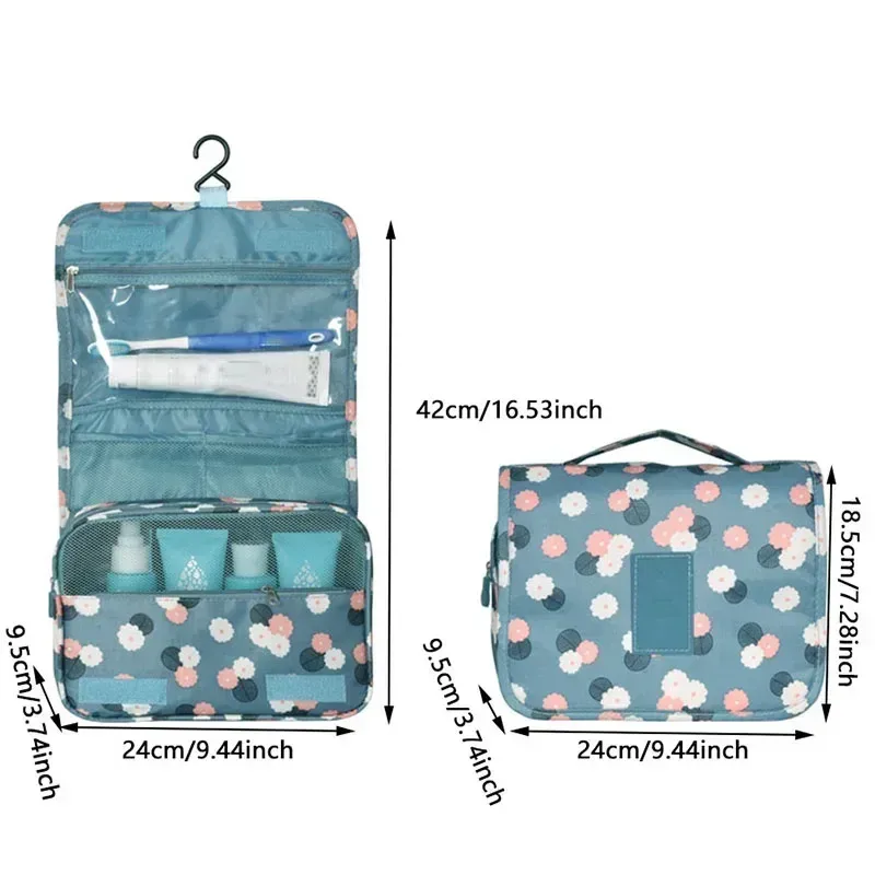 sac de maquillage à crochet de voyage multifonctionnel, sac de rangement de cosmétiques, articles de toilette étanches, organisateur de beauté, sac de rangement de salle de bain pour dames