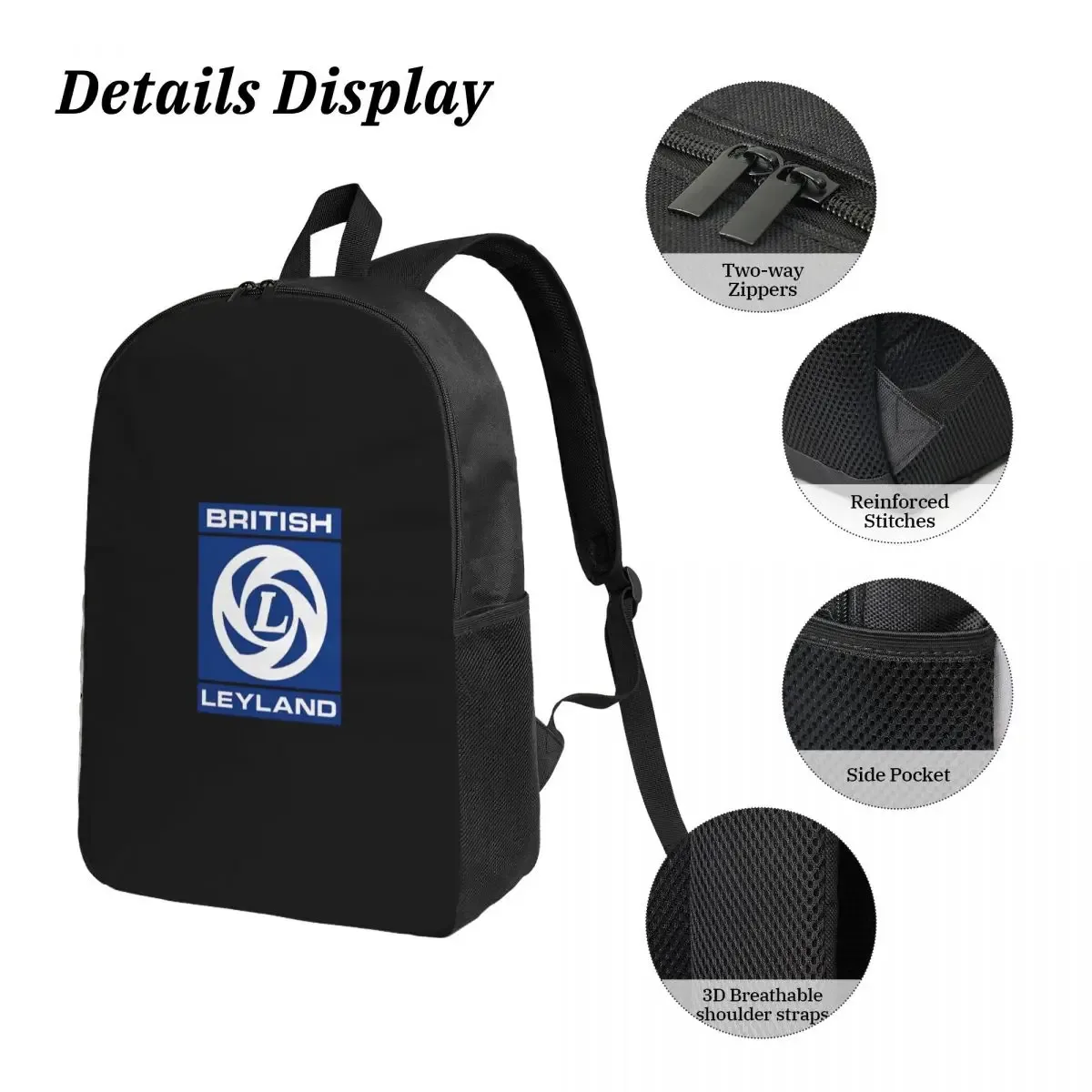 sac à dos avec logo british leyland pour étudiants, garçons et filles, sac d'école pour ordinateur portable, sacs à bandoulière, sac à déjeuner isolé 3ps, trousse à crayons