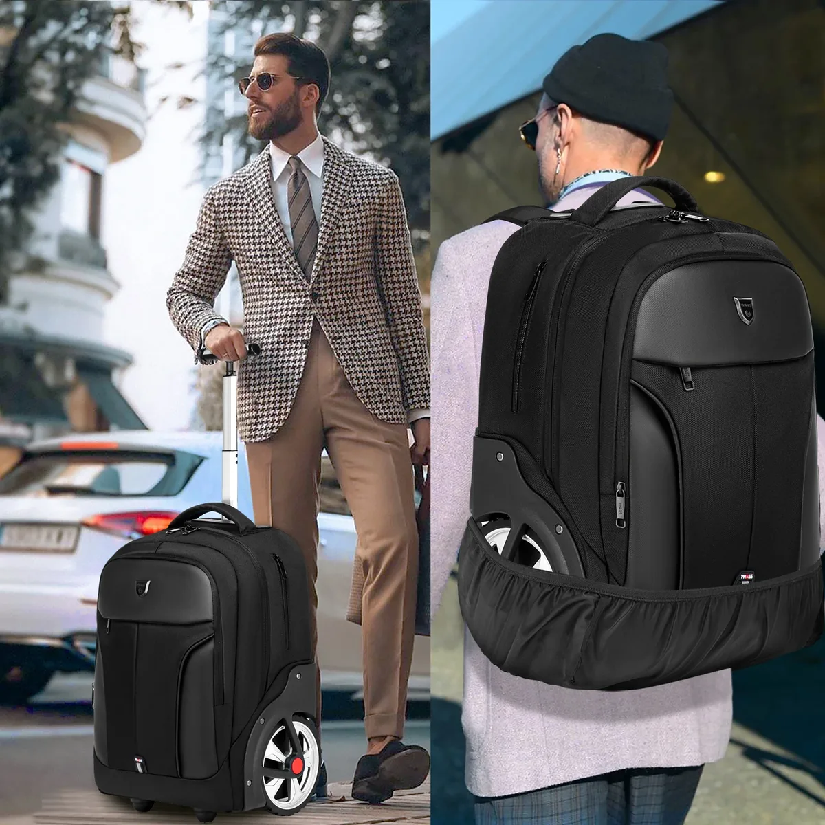 sac à dos à bagages roulants de 20 pouces avec roulettes, valises de voyage, sacs à roulettes de grande capacité, sac à dos multifonctionnel pour ordinateur portable