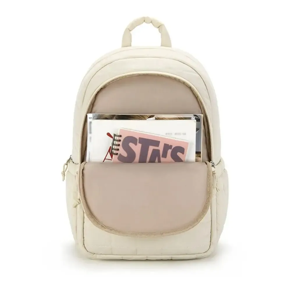 sac à dos de voyage unisexe créatif, matelassé à carreaux, tendance, pour étudiants, sac d'école durable, couleur unie, sac à bandoulière de voyage à motif de dessin animé
