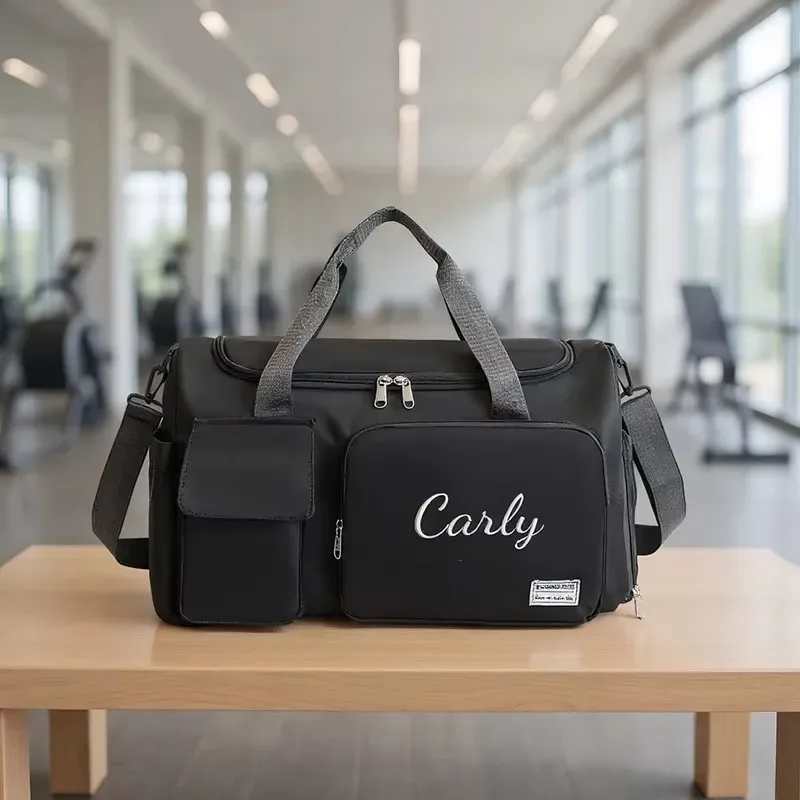 sac à bandoulière personnalisé avec broderie, multi-poches, grande capacité, sac de voyage, sac à bandoulière, adapté aux voyages et aux vacances, sacs de rangement.