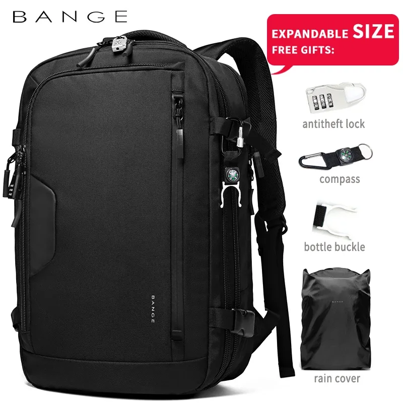 bange 22 pouces sac à dos pour ordinateur portable 45l extensible grande capacité sac à dos de voyage hommes voyage faa vol approuvé sac de week-end pour hommes