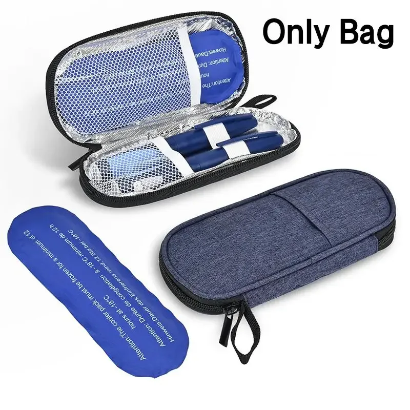 étui isotherme pour insuline avec 2 blocs réfrigérants réutilisables, sac de rangement pour médicaments, solution portable pour les voyages et les activités de plein air