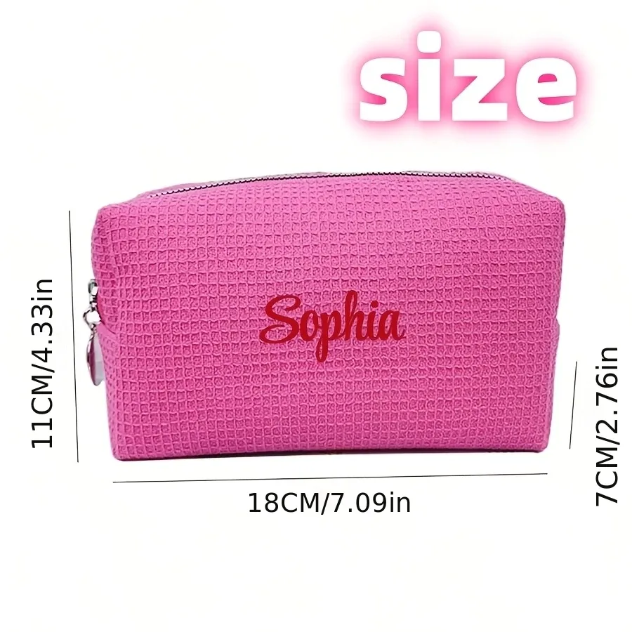 sac à cosmétiques personnalisé avec nom, sac de voyage léger en velours côtelé tendance, sac de maquillage durable de grande capacité, cadeau pour la fête des mères