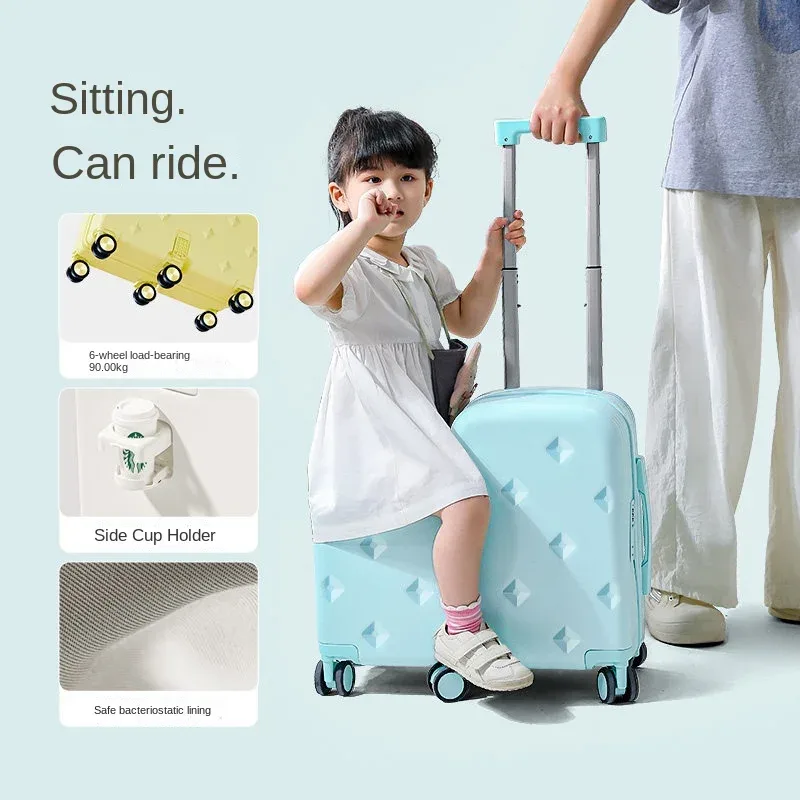 valise à roulettes 2-en-1 pour enfants, petite valise de cabine 18/20 pouces avec porte-gobelet pour garçons et filles, idéale pour les étudiants