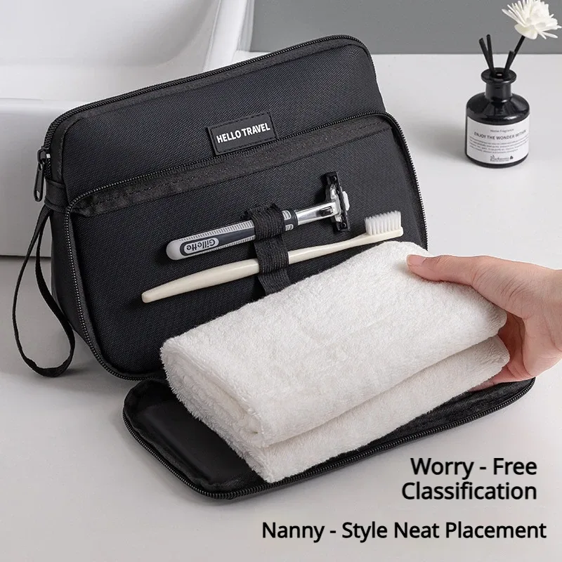 nouvelle trousse de toilette homme 2026 pour voyage d'affaires, imperméable, grande capacité, portable, double couche, organisateur cosmétique pour voyage, gym et usage quotidien