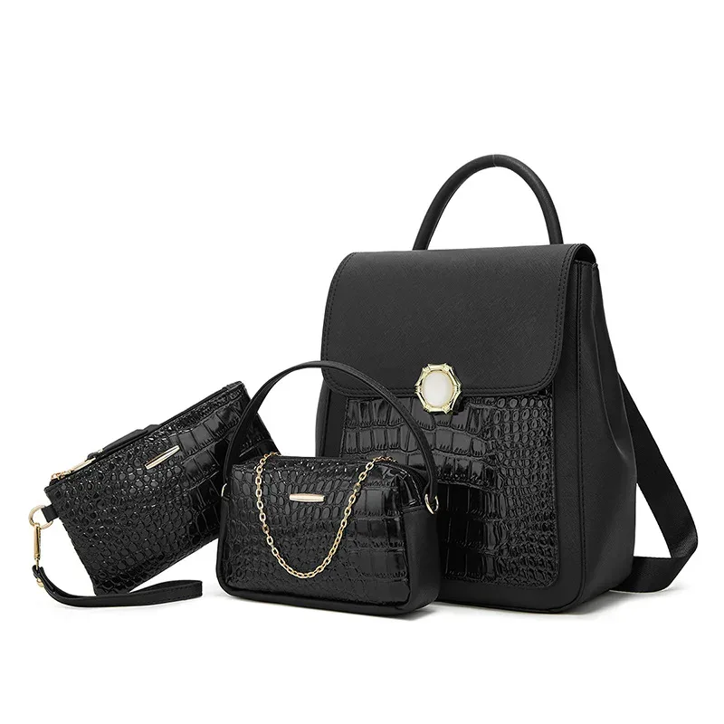 ensemble de sacs à dos pour femmes, 3 pièces, style coréen, sac de voyage scolaire tendance